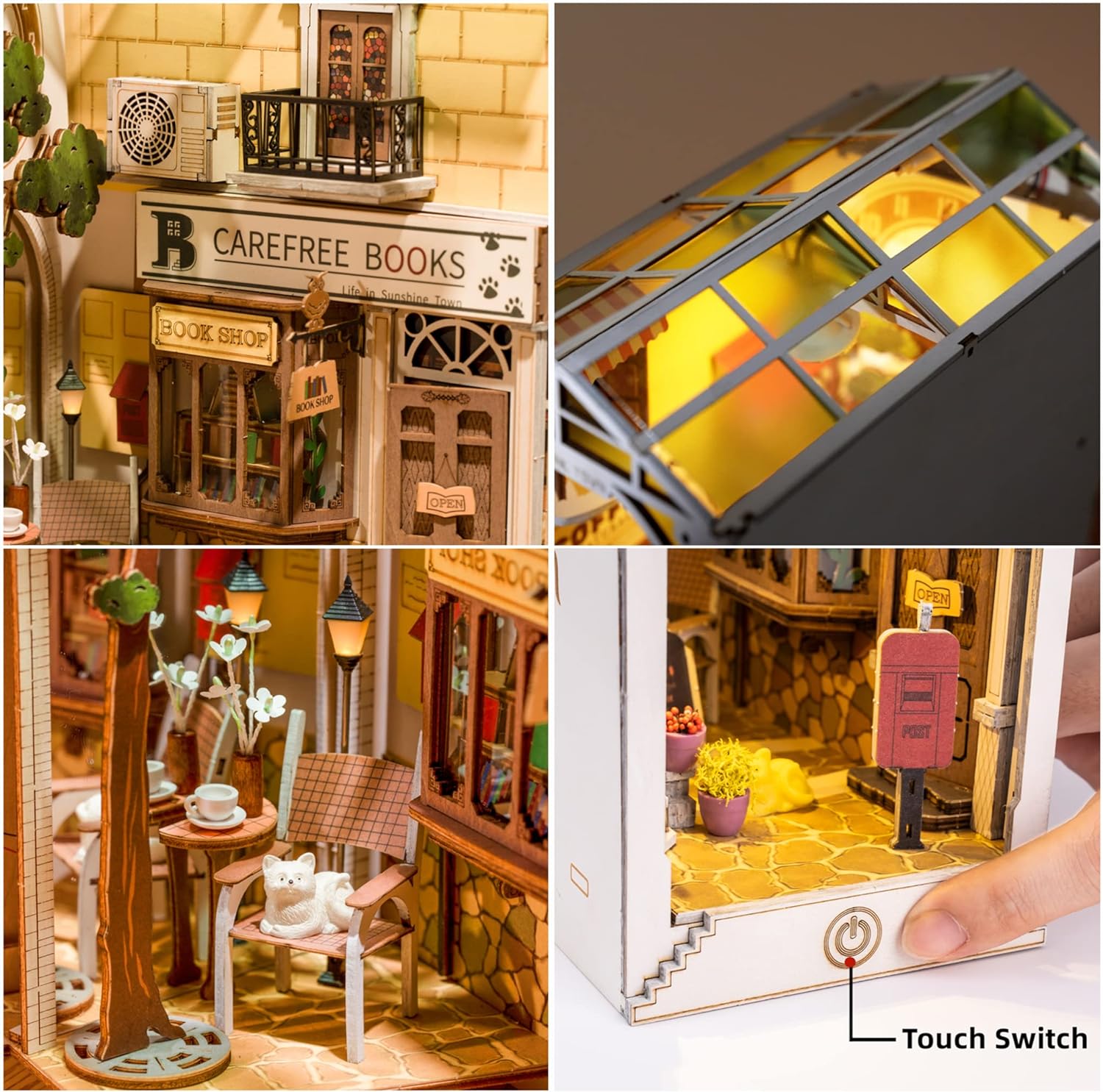 Rolife DIY Miniature Booknook Kit - Sunshine Town Sweden